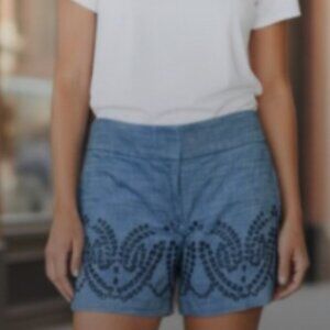 Ann Taylor LOFT The Riviera Short Embellished Sz 2 Blue #194C